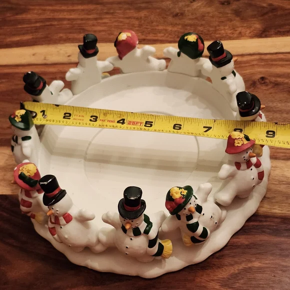 PartyLite 9" Dia Frolicking Frostys 3-Wick Candle Holder Or Repurpose - Picture 9 of 10